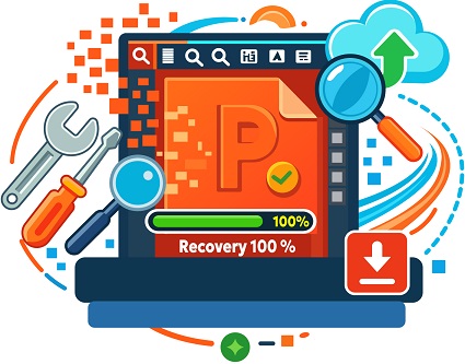 Interface of online powerpoint repair tool fixing corrupted pptx file